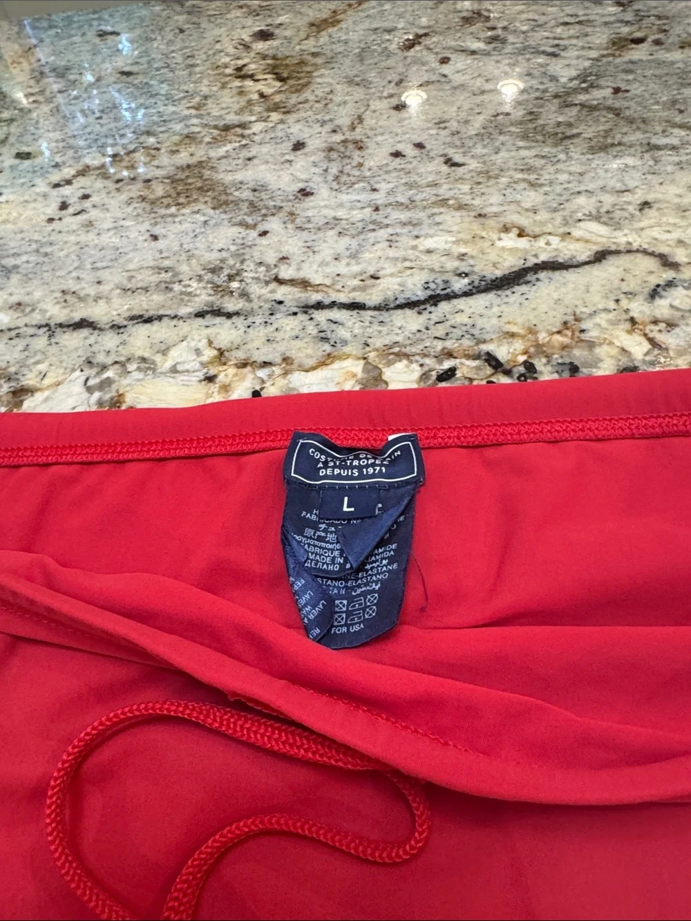 Vilebrequin Depuis 1971 Red Men's Swim Briefs with Drawstring